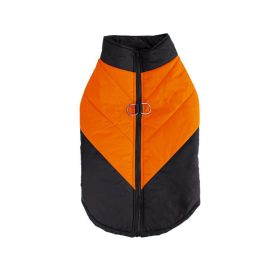 Cross-border Hot Sale Pet Clothing Thickened Warm Dog Cotton Vest Autumn And Winter Pet Dog Clothes In Stock Wholesale (Option: Black Orange-M)