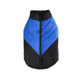 Cross-border Hot Sale Pet Clothing Thickened Warm Dog Cotton Vest Autumn And Winter Pet Dog Clothes In Stock Wholesale (Option: Black Blue-M)