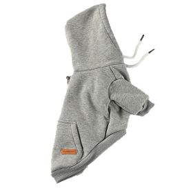 Pet Dog Fashion Simple Hooded Sweater (Option: Gray-M)