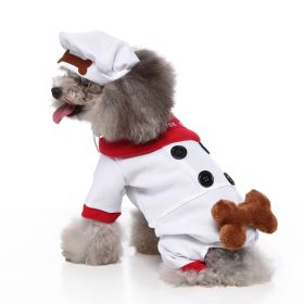 Pet Dog Halloween Christmas Festival Dress Up Clothes (Option: SDZ131 White Chef-L)