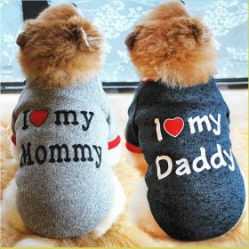 Letter Print Pet Sweater For Dog & Cat; Warm Dog Sweater Soft Cat Sweatshirt; Winter Pet Apparel (Color: Dark grey, size: S)