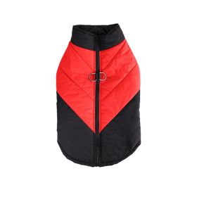 Cross-border Hot Sale Pet Clothing Thickened Warm Dog Cotton Vest Autumn And Winter Pet Dog Clothes In Stock Wholesale (Option: Black Red-L)