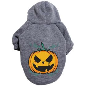 Halloween Pumpkin Dog Pattern Sweater Clothes (Option: Pumpkin Gray-XL)