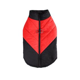 Cross-border Hot Sale Pet Clothing Thickened Warm Dog Cotton Vest Autumn And Winter Pet Dog Clothes In Stock Wholesale (Option: Black Red-2XL)