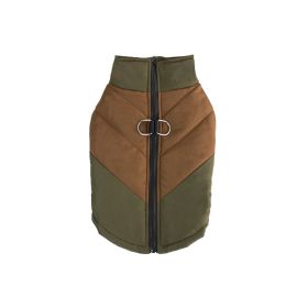 Cross-border Hot Sale Pet Clothing Thickened Warm Dog Cotton Vest Autumn And Winter Pet Dog Clothes In Stock Wholesale (Option: Army Green Coffee-XL)