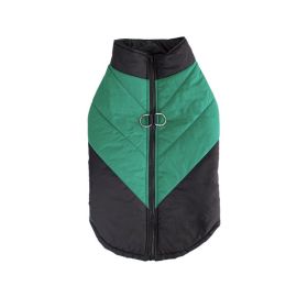 Cross-border Hot Sale Pet Clothing Thickened Warm Dog Cotton Vest Autumn And Winter Pet Dog Clothes In Stock Wholesale (Option: Black Green-XL)