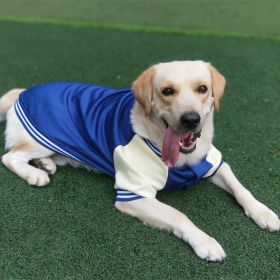 Baseball Uniform Pet Clothing Medium Large Dog Golden Retriever Labrado (Option: Blue-L)